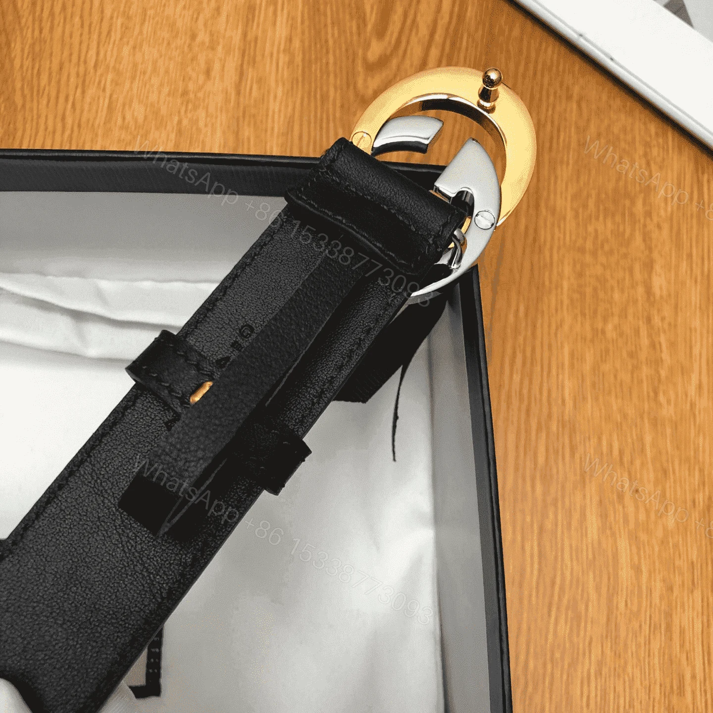 View 6 of GUCCI GG LEATHER LOGO BELT – B6