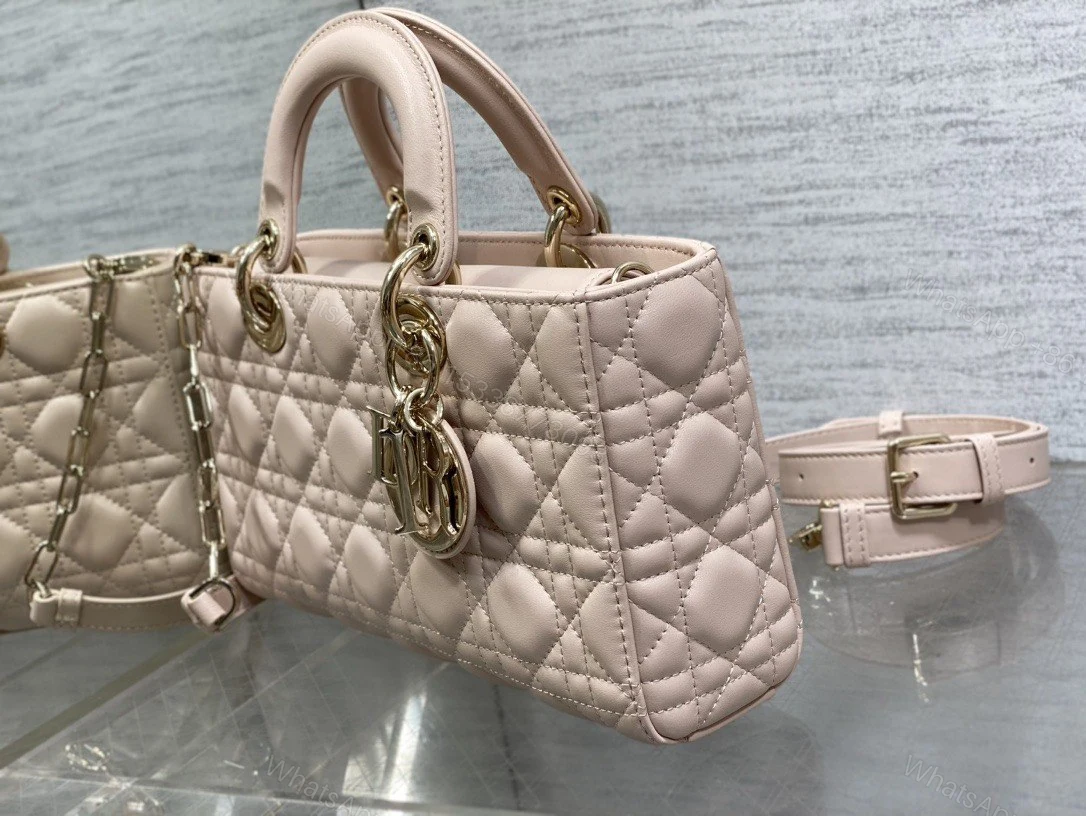 View 3 of Dior Lady Dior Alligator Pink