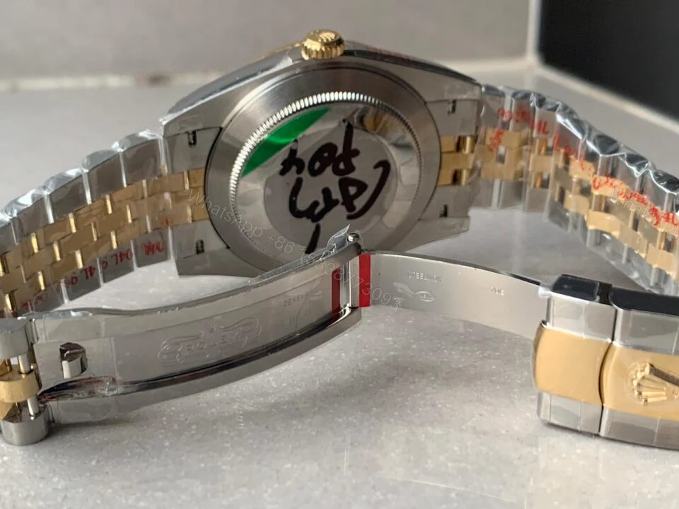 View 9 of REF Factory 1:1 Best Rolex New DateJust 41 126334 SS/YG Edition Gray Dial Green Roman Markers A3235