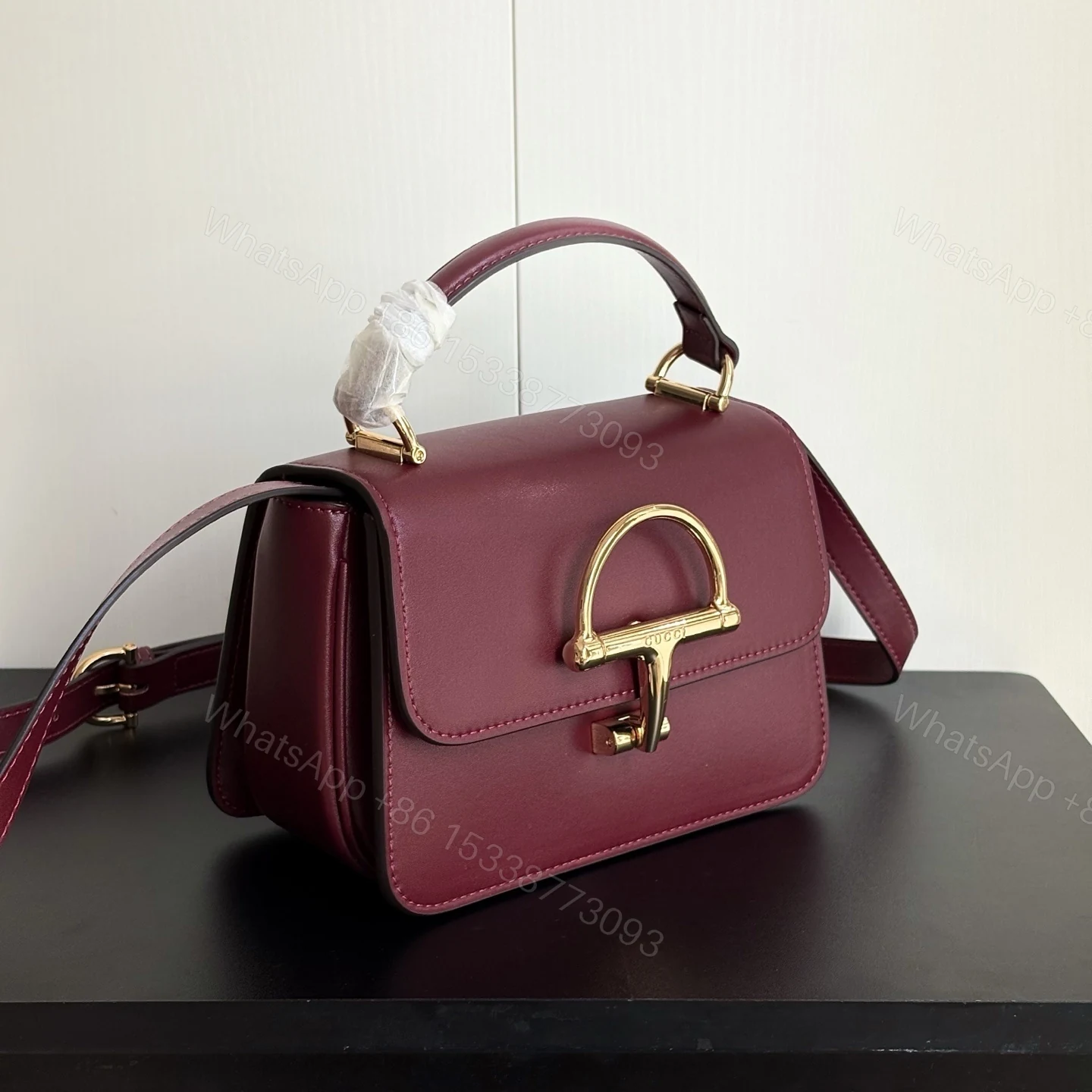 View 3 of Gucci Siena Small Top Handle Bag Burgundy 19Cm