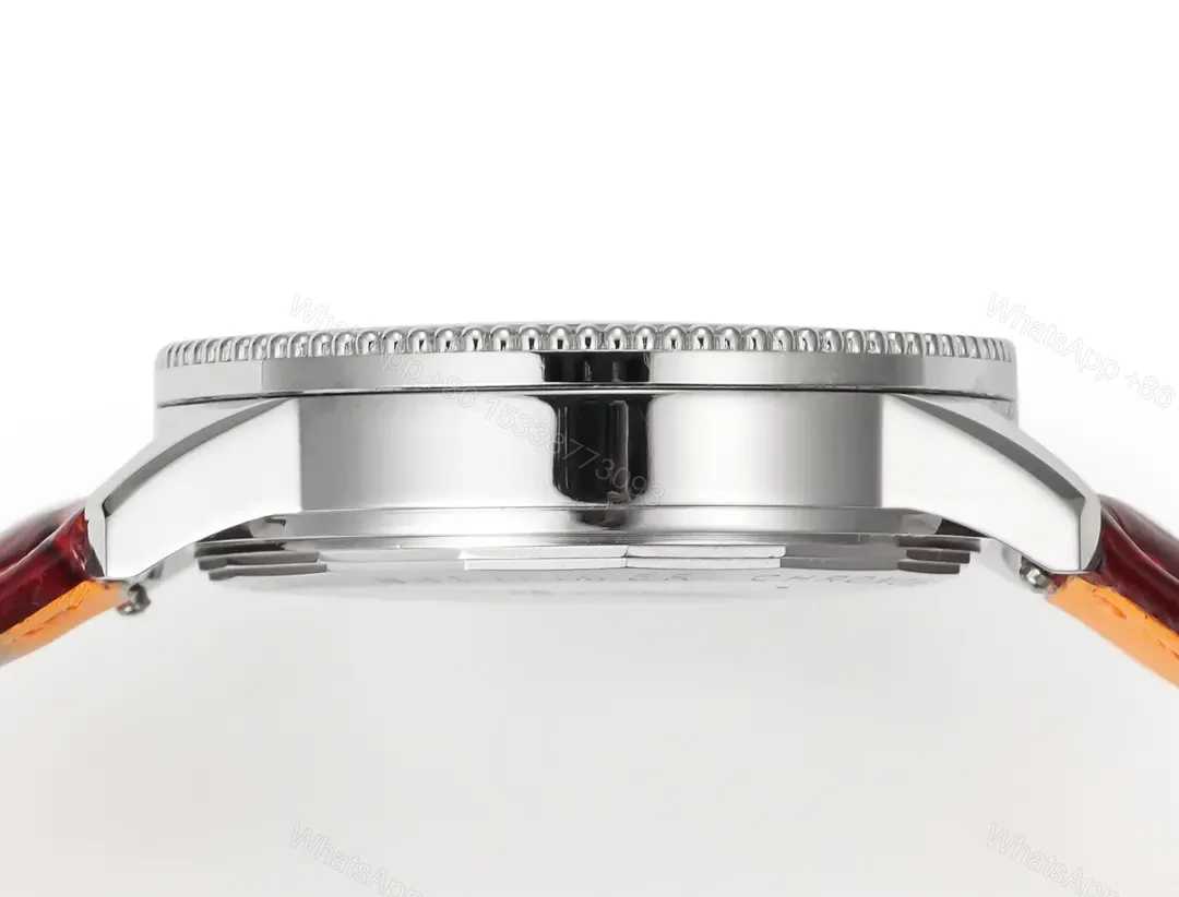View 7 of GF Factory Breitling Women’s Navitimer Automatic Watch – Silver Dial with Red Leather Strap
