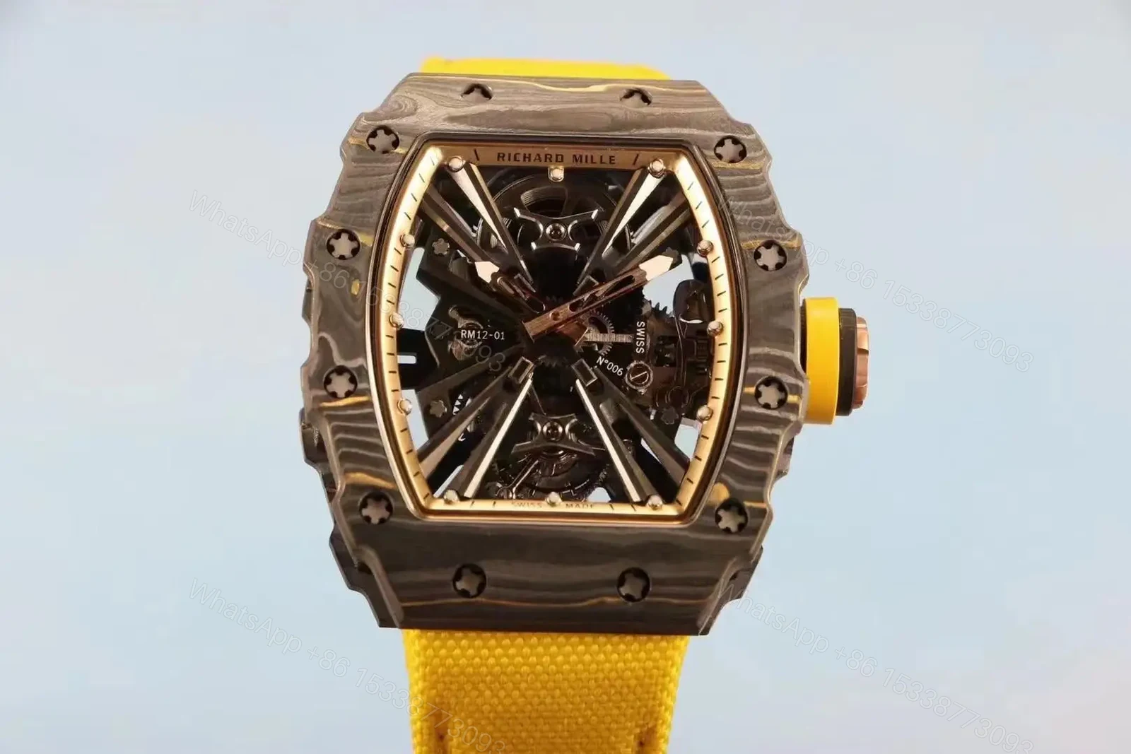 View 13 of Richard Mille Swiss Clone RM 12 01 Real Tourbillon Real Carbon