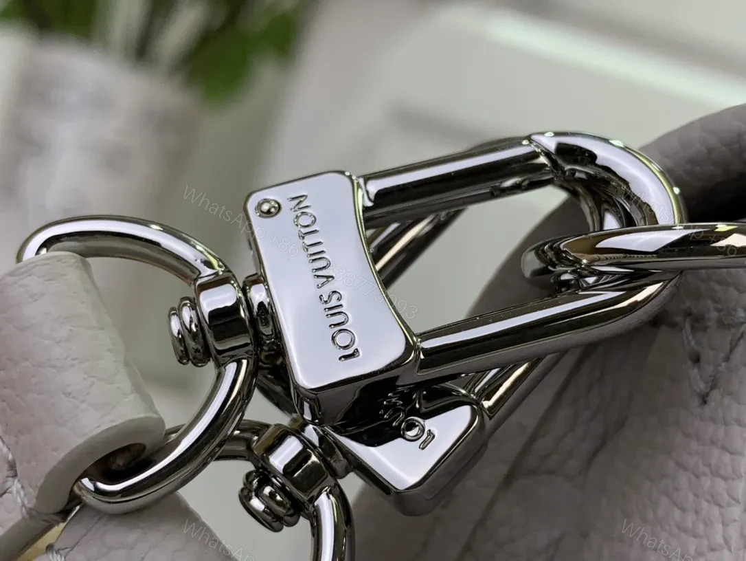 View 6 of Soft Gray Pebble Leather Monogram Flap Bag - Everyday Luxe