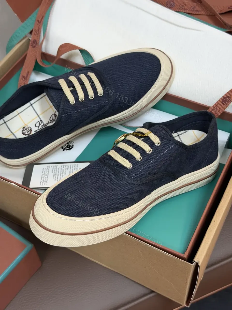 View 6 of Chic Navy Canvas Platform Sneakers with Cream Sole - Everyday Luxe