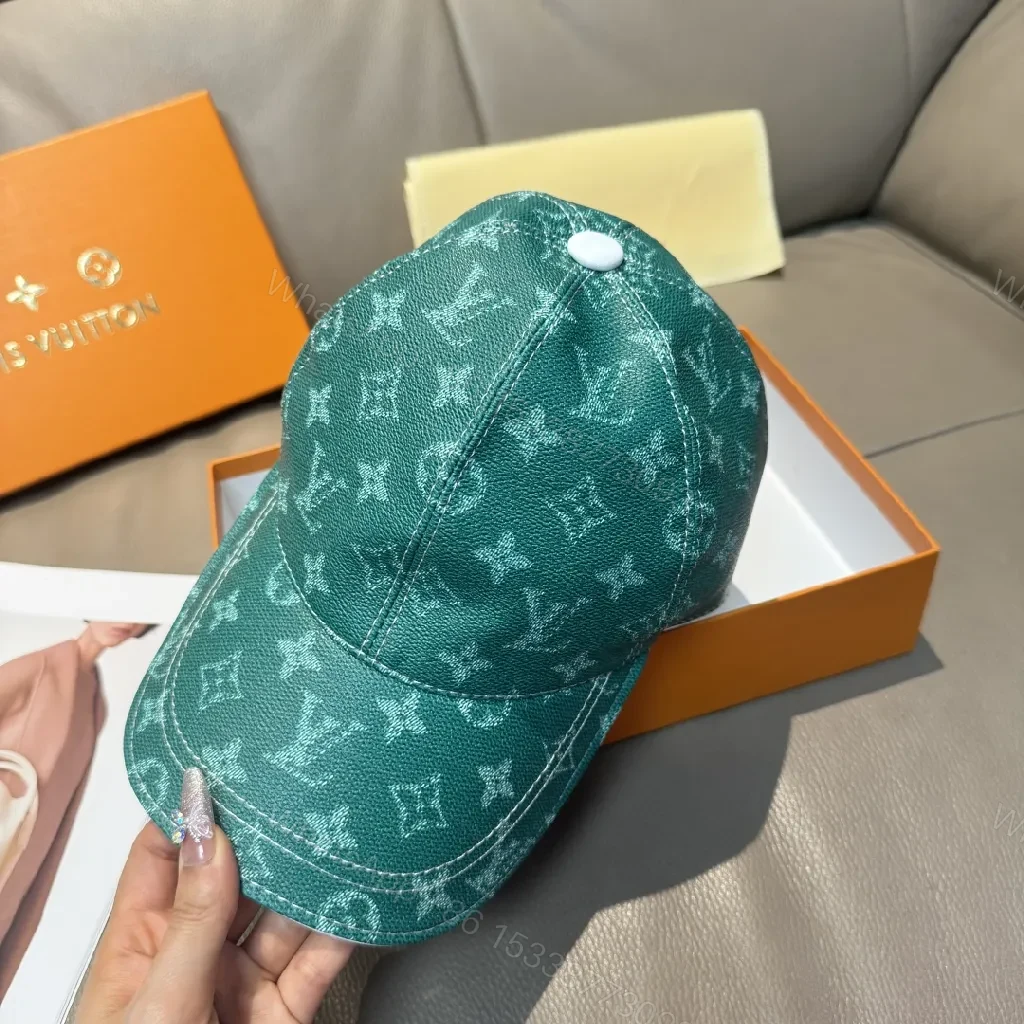 View 2 of Patterned Cap with Signature Monogram: Teal Luxury Cap