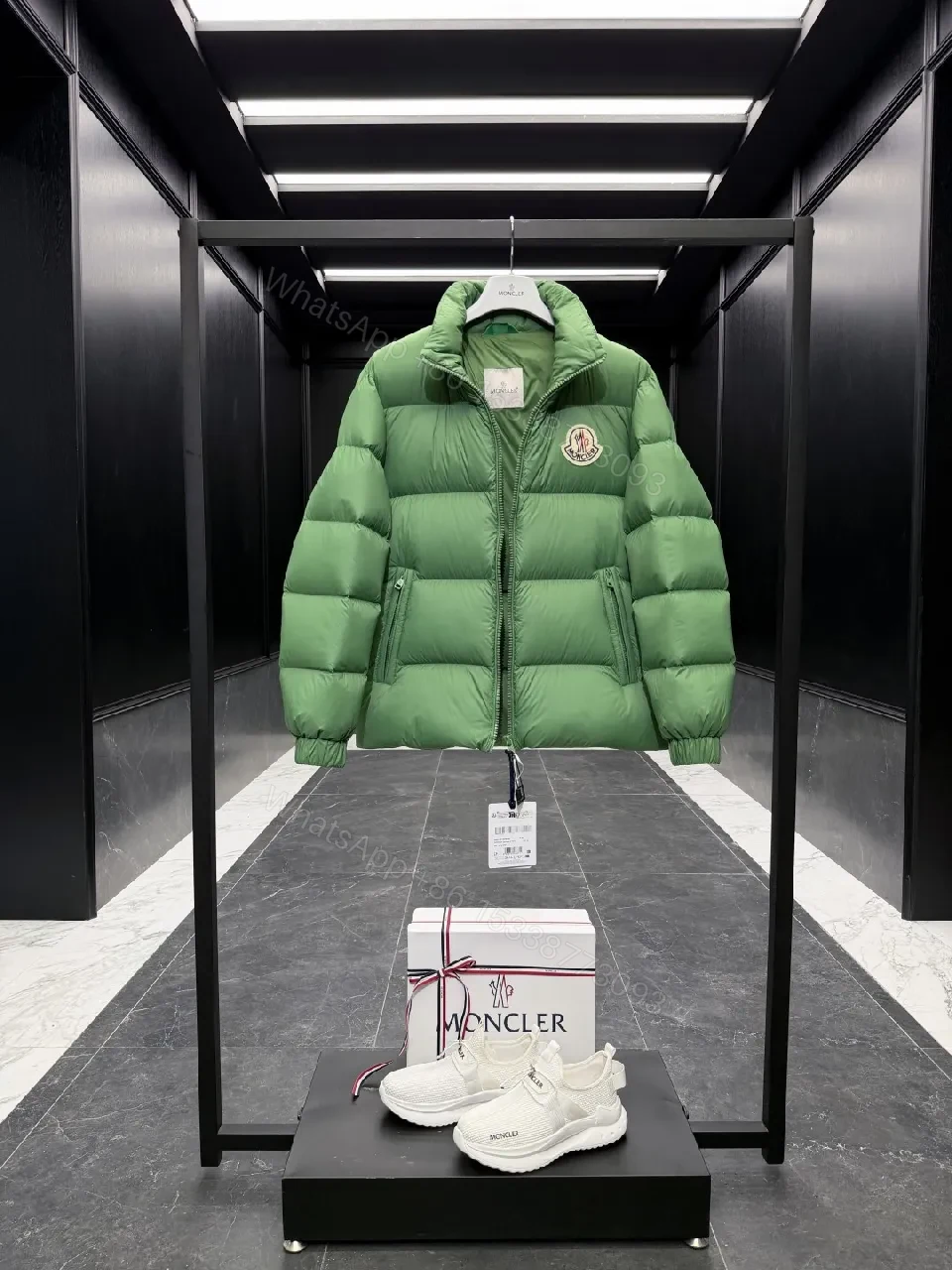 View 7 of Green Puffer Jacket, Premium Quilted, Minimal Logo, Everyday Warmth, Outerwear