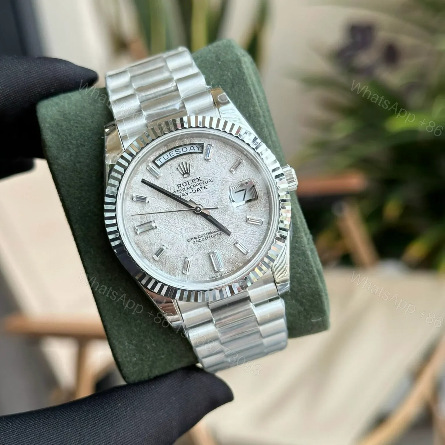 View 5 of Superclone Rolex Day-Date Meteorite Diamond Dial 228236-0011 40 mm