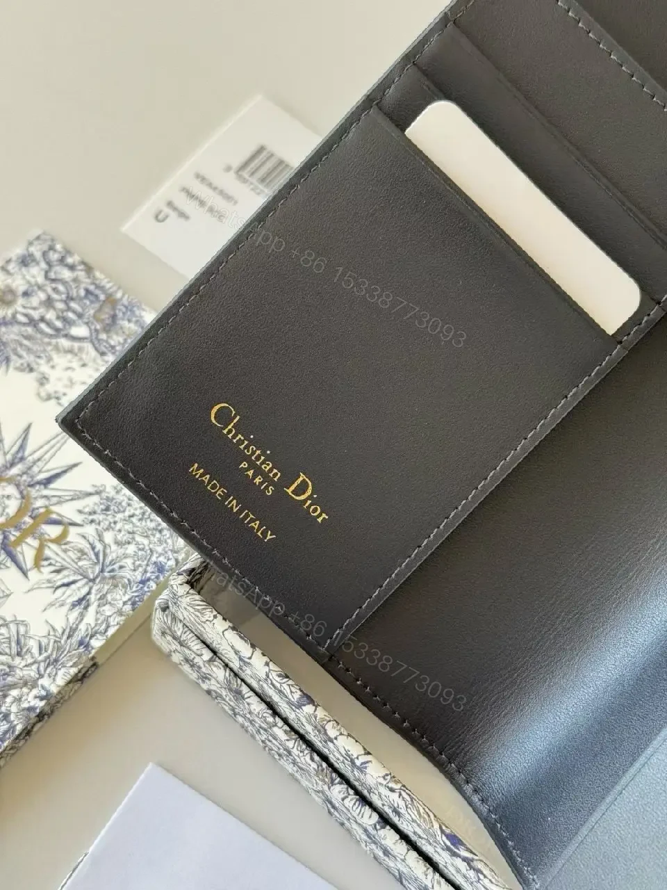 View 10 of Monochrome Textured Wallet with Gold Hardware - Luxe Style