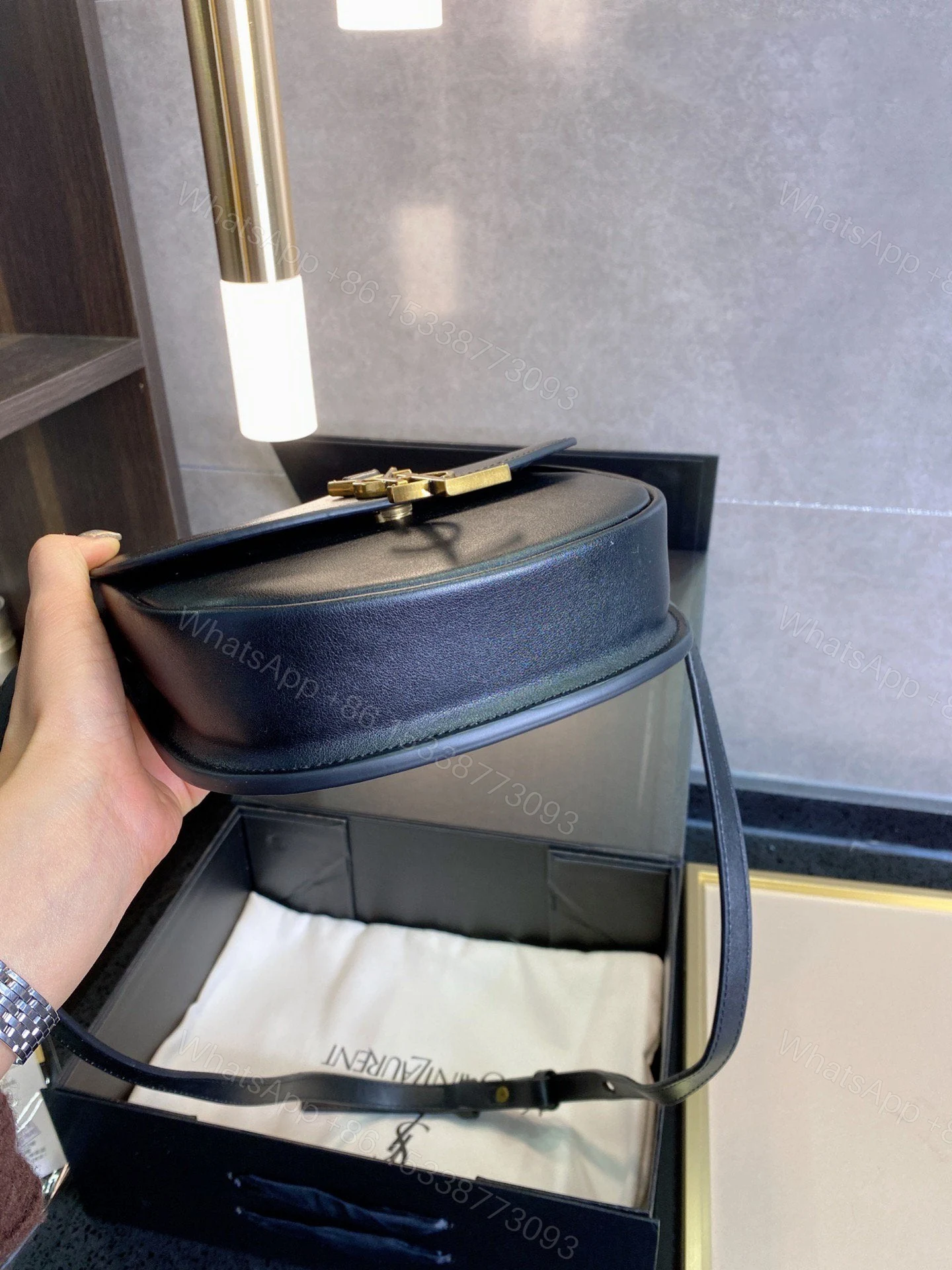 View 8 of Saint Laurent Women’s Kaia Small Satchel In Smooth