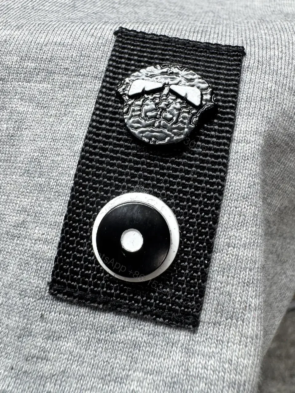 View 10 of Grey Cotton Blend Tee, Subtle Luxury, Logo Accent T-Shirt