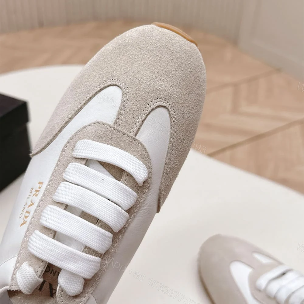 View 6 of PRADA Nappa leather and suede sneakers