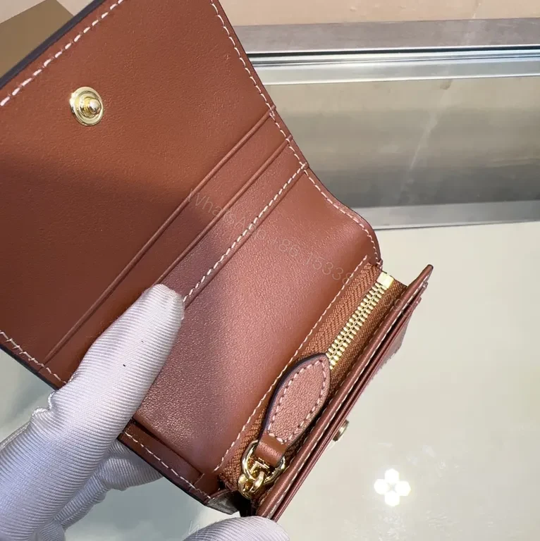 View 4 of Cognac Burberry Heritage Wallet: Classic Plaid, Slim Bi-Fold