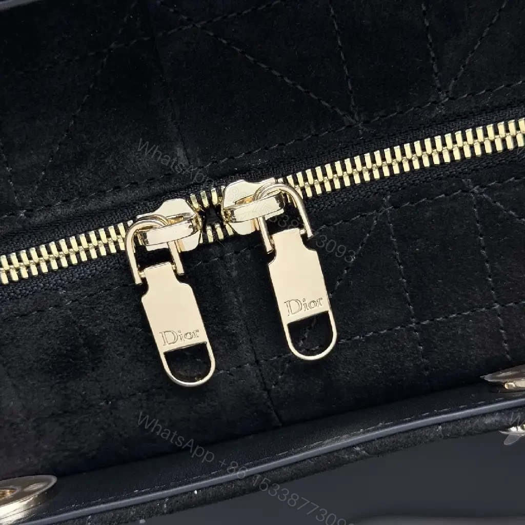 View 2 of Velvet Black Structured Bag: Gold Hardware, Quilted Charm