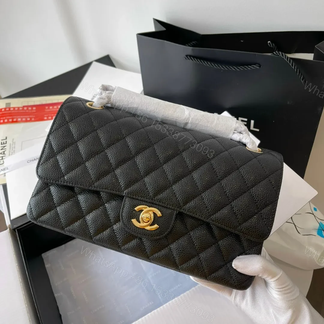 Chanel Medium Classic Like Auth Handbags Cowhide Black Lock Gold 25.5cm — view 1