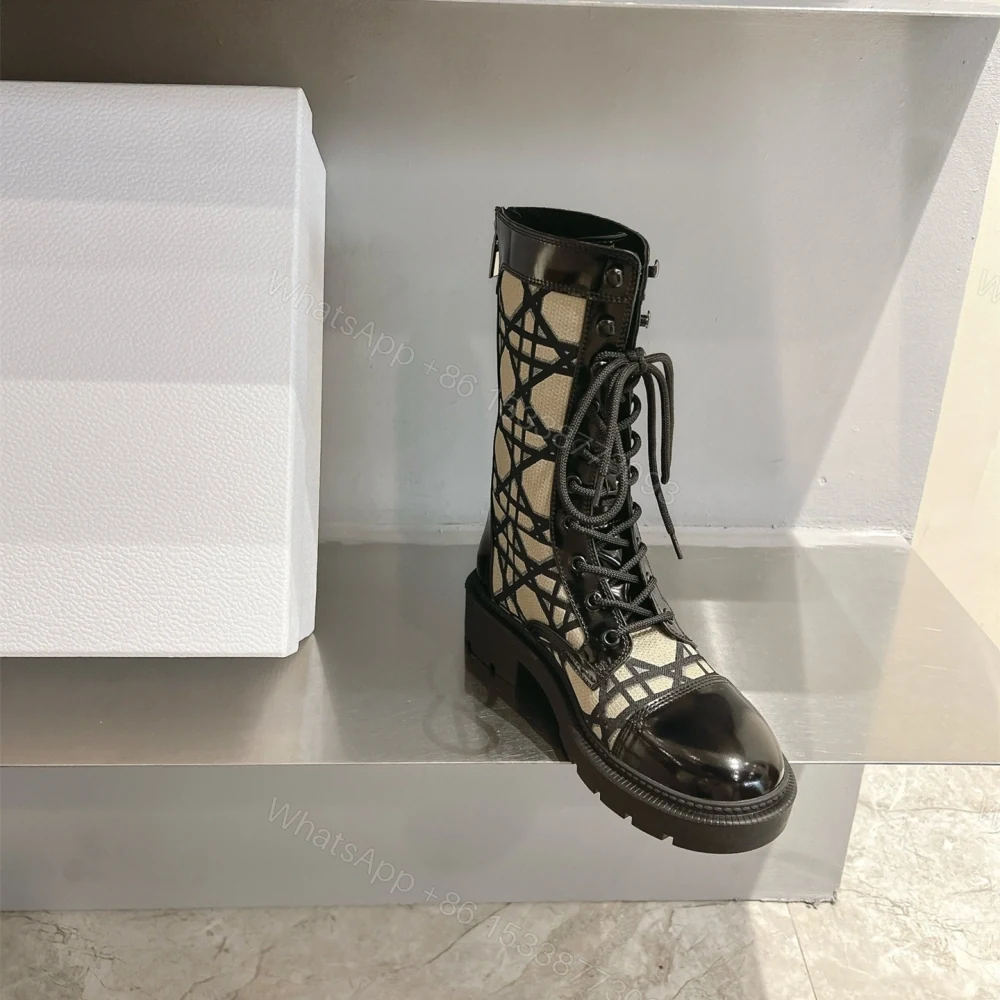 View 6 of 高仿Dior*D-Unit系列KDT135走秀款工裝中筒靴秋冬季卡其免檢版