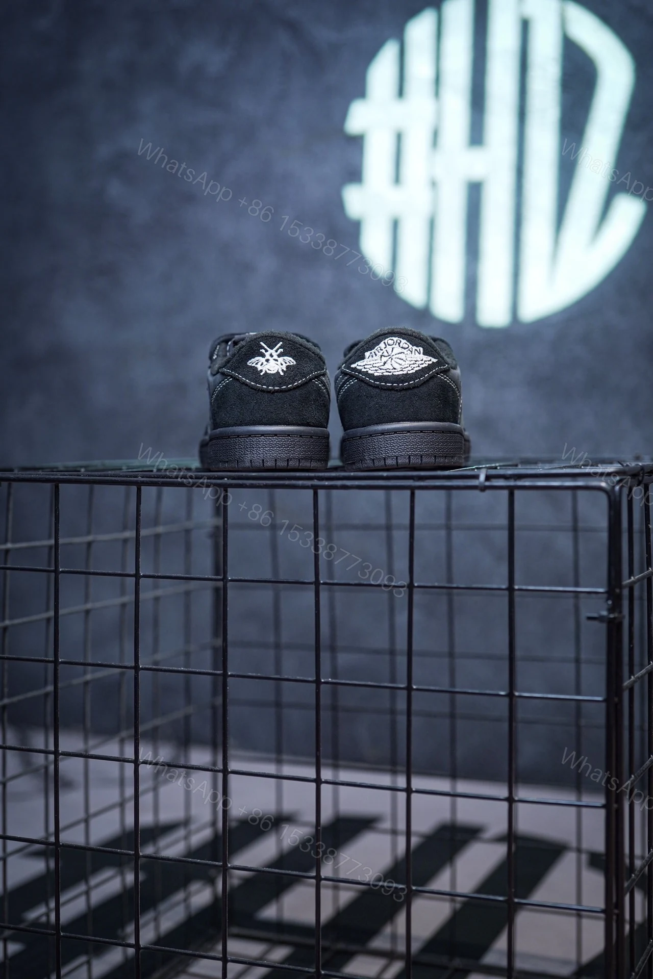 View 3 of Kid Shoes TS x Air Jordan 1 Low Black Phantom