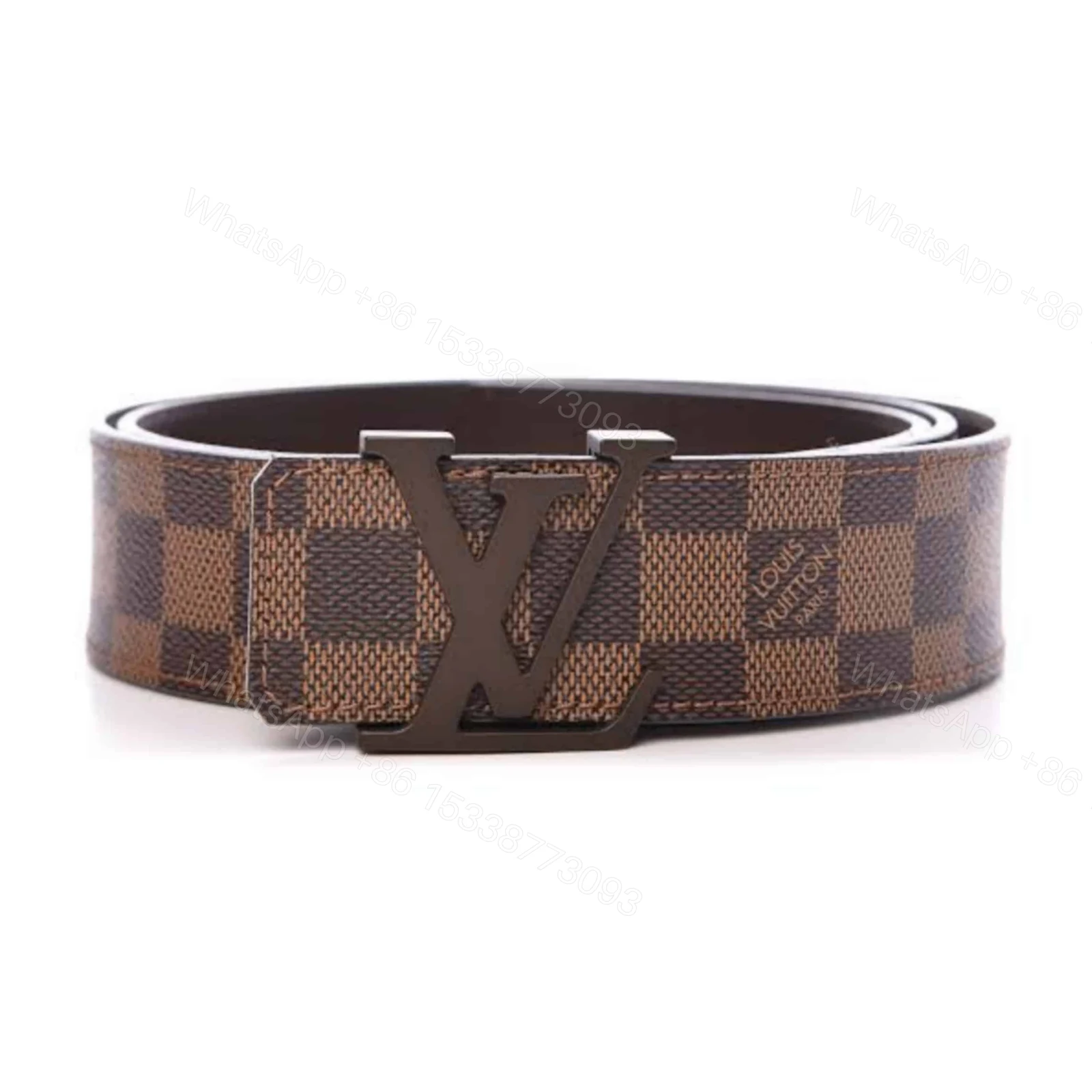LOUIS VUITTON DAMIER EBENE LV INITIALES BELT – B31 — view 1