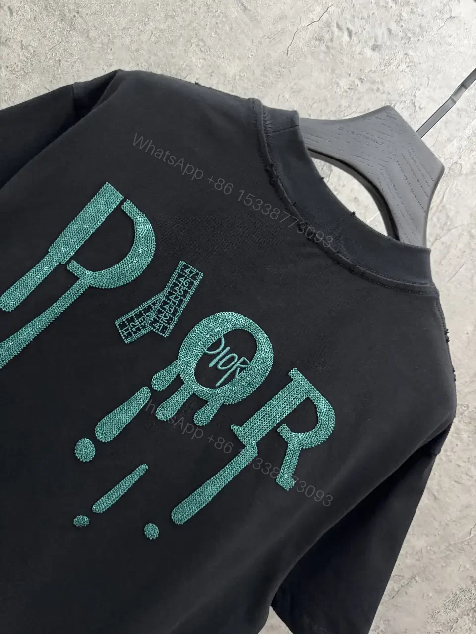 View 7 of Turquoise Logo Minimalist Tee – Soft-Cotton Luxury Shirt