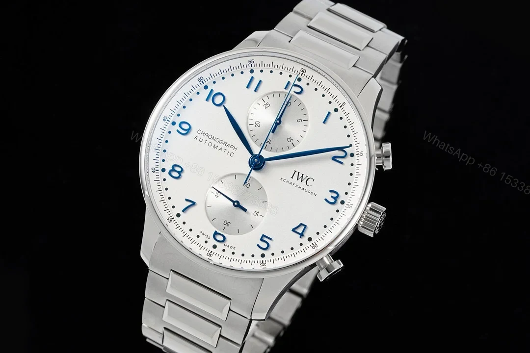 View 2 of IWC Portugieser Chronograph Stainless Steel / Silver – Blue / Bracelet IW3716-17