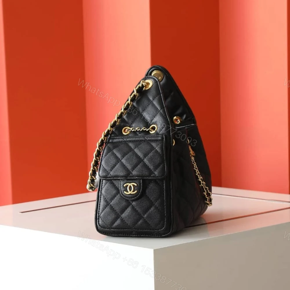 View 3 of Chanel 25 Small Handbag Grained And Gold Tone Metal Black 26Cm AS5293 B20304 94305