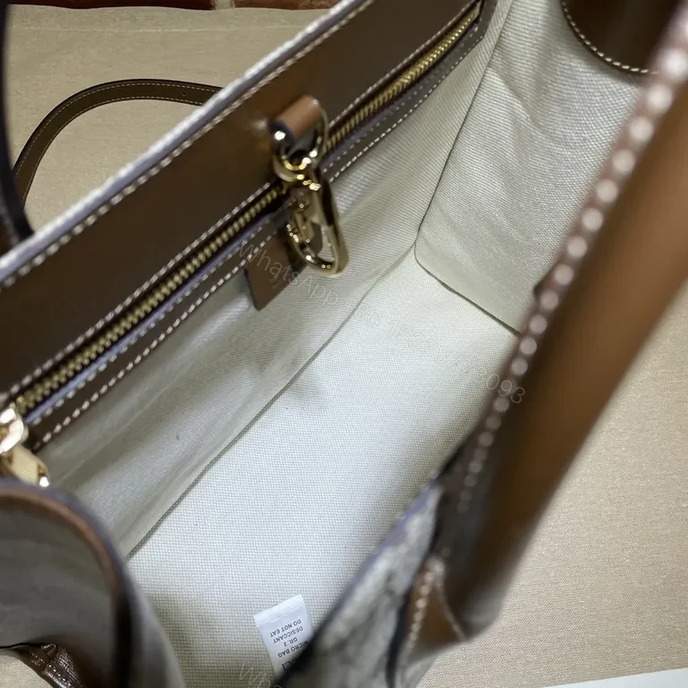 View 3 of G GG Supreme Tote: Leather-Trim Luxury Carryall