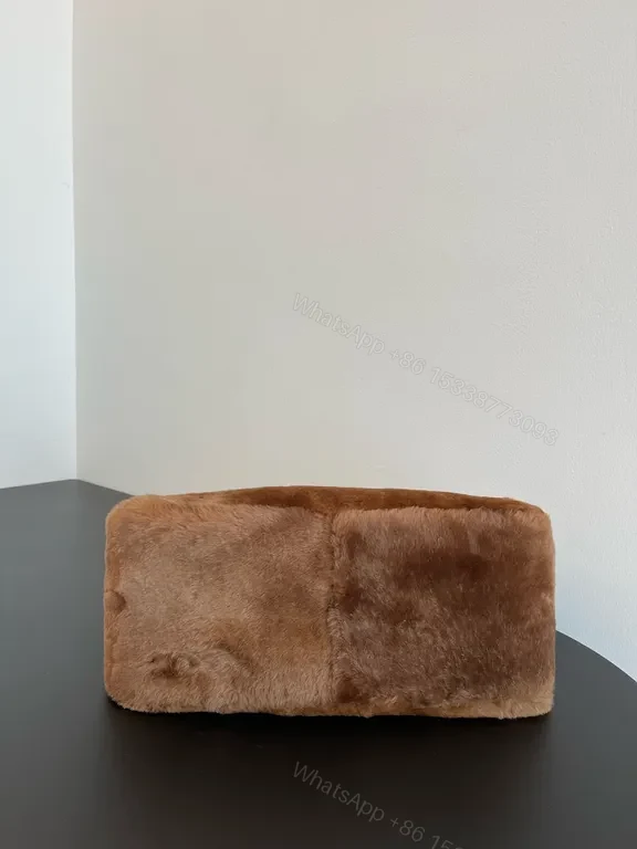 View 8 of Luxurious Fendi Fur Bag: Gold-Logo, Soft Texture, chic silhouette