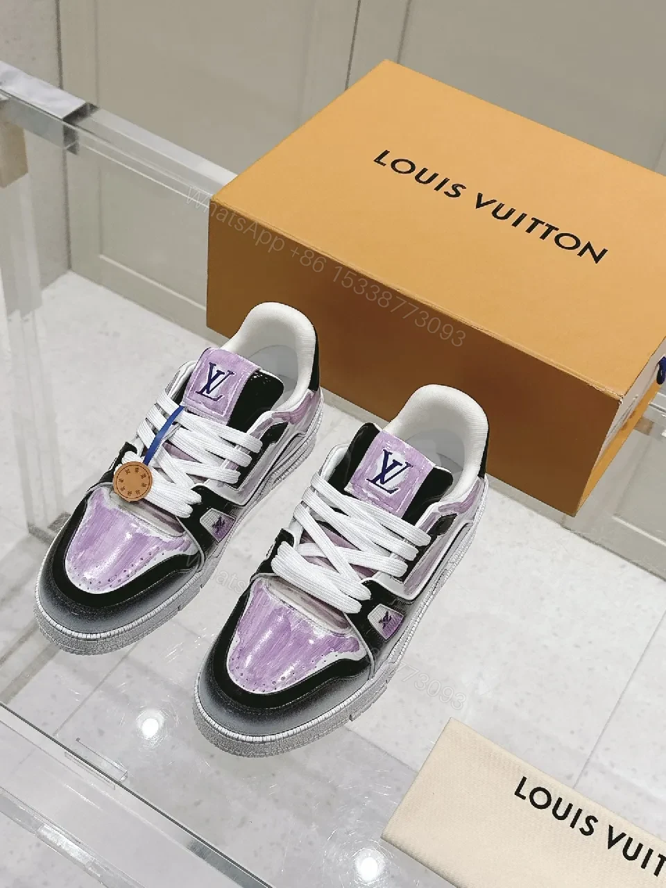 Lilac Patent High-Top Sneaker with Luxe Detailing — view 1