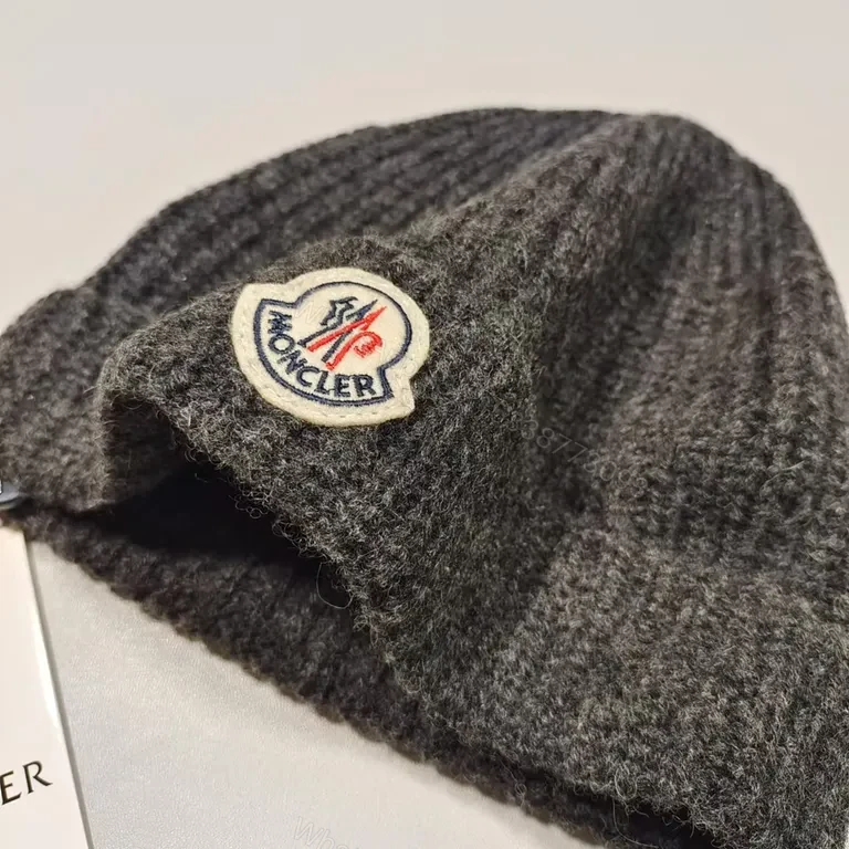 View 2 of Cozy Wool-Blend Beanie with Signature Patch â€” Textured Warmth