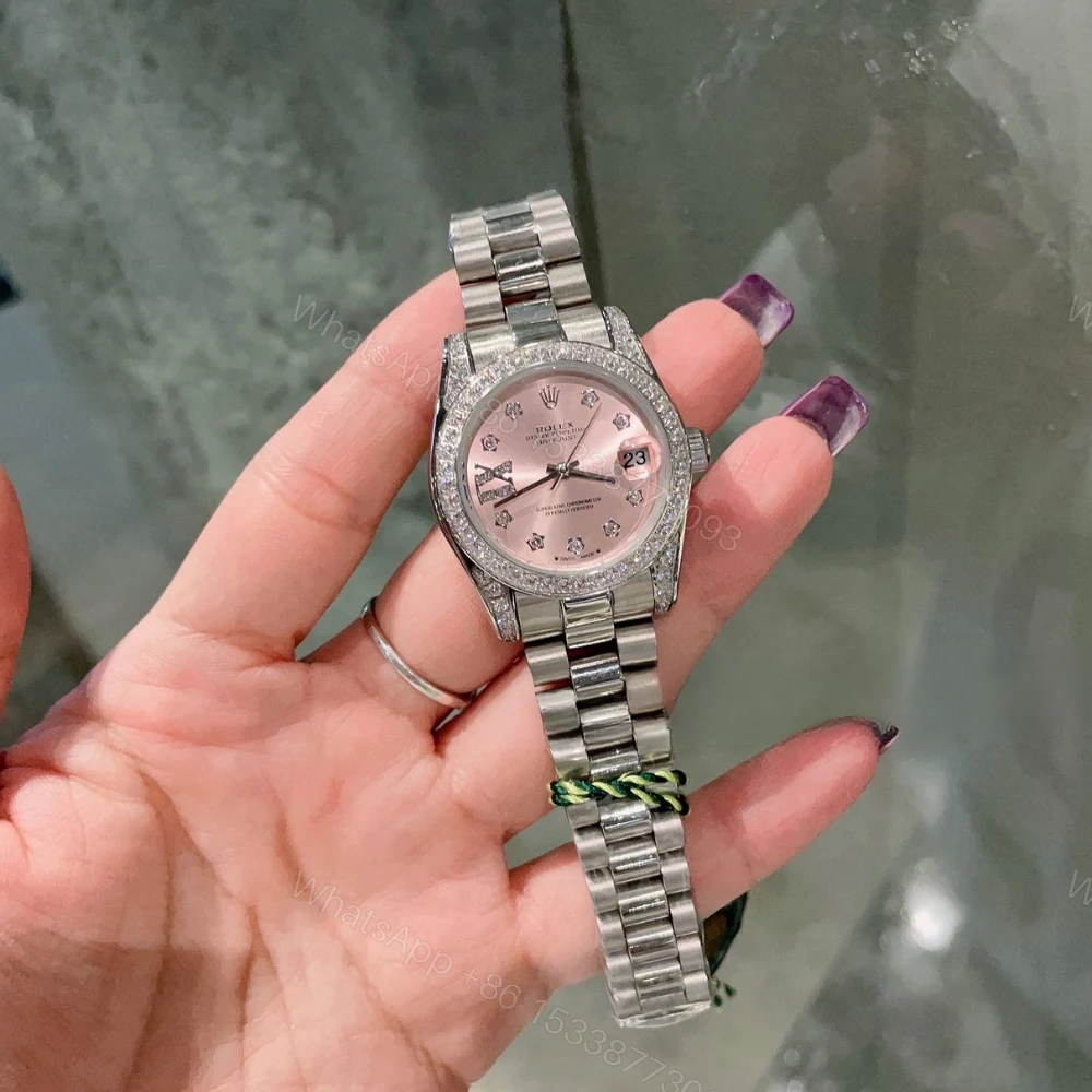 View 2 of Rolex Datejust Diamond Bezel Oyster White Gold Pink 28Mm