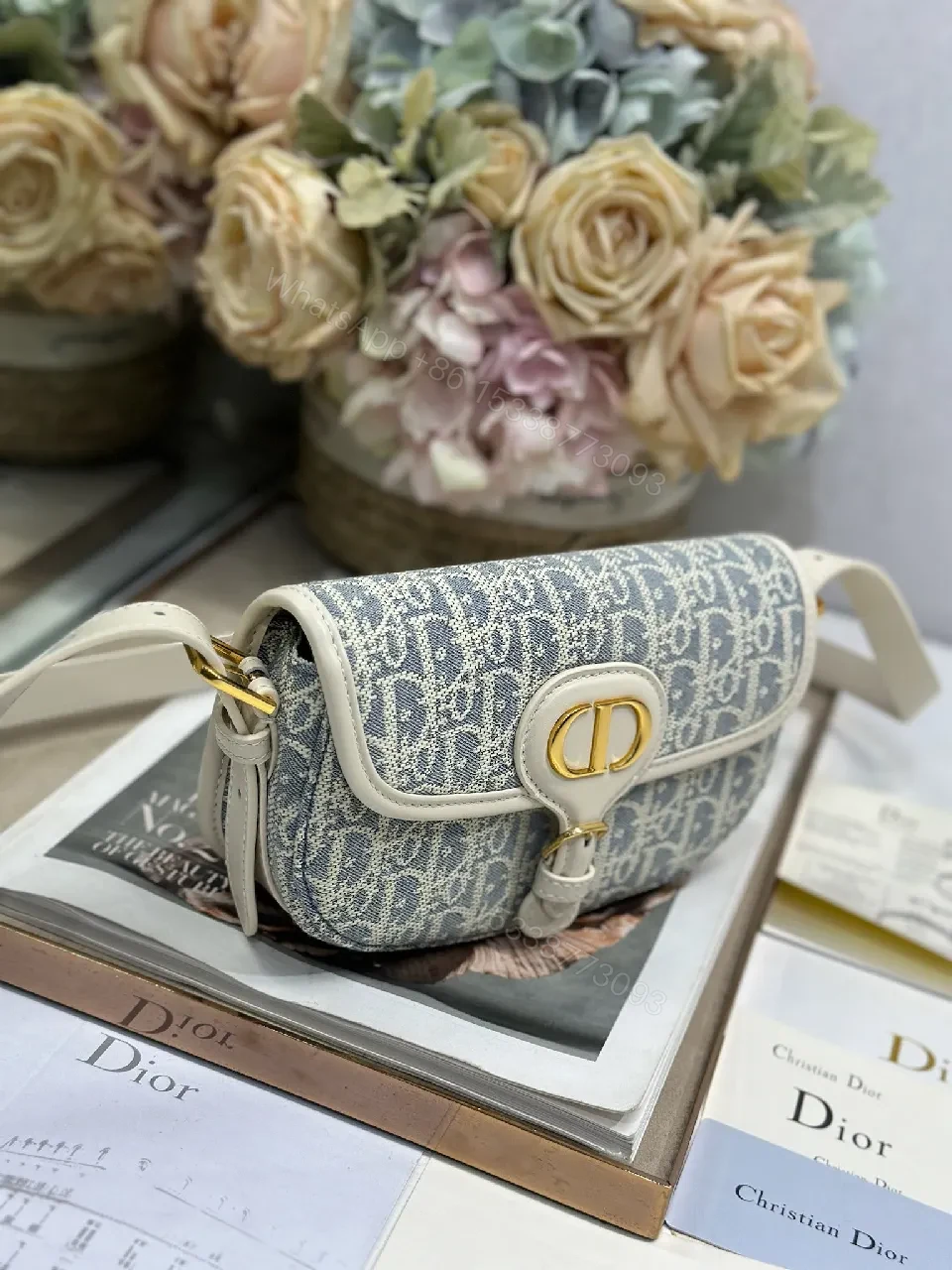 View 7 of Patterned Crossbody: Luxe Compact Elegance, Gold Hardware, Structured Flap
