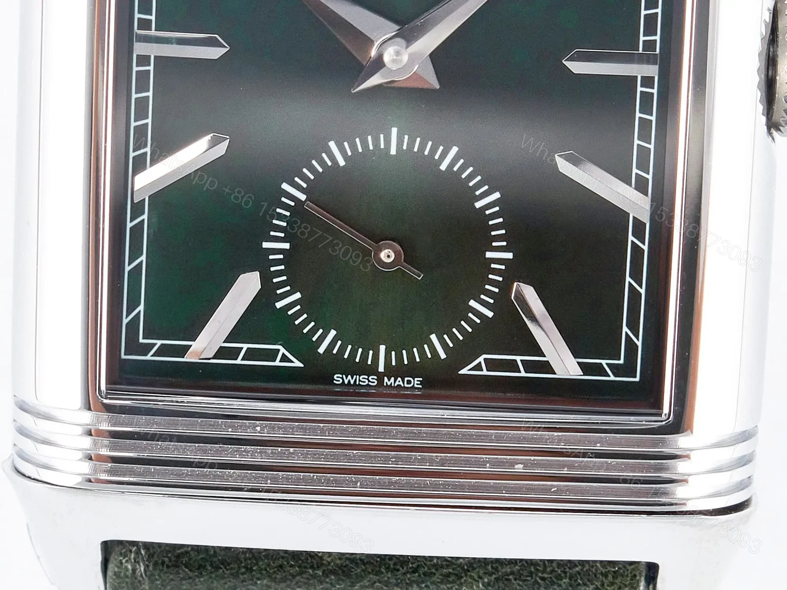 View 11 of Reverso Classic Duoface Small Seconds SS MGF Best Edition White Textured Dial on Black Leather Strap A854A