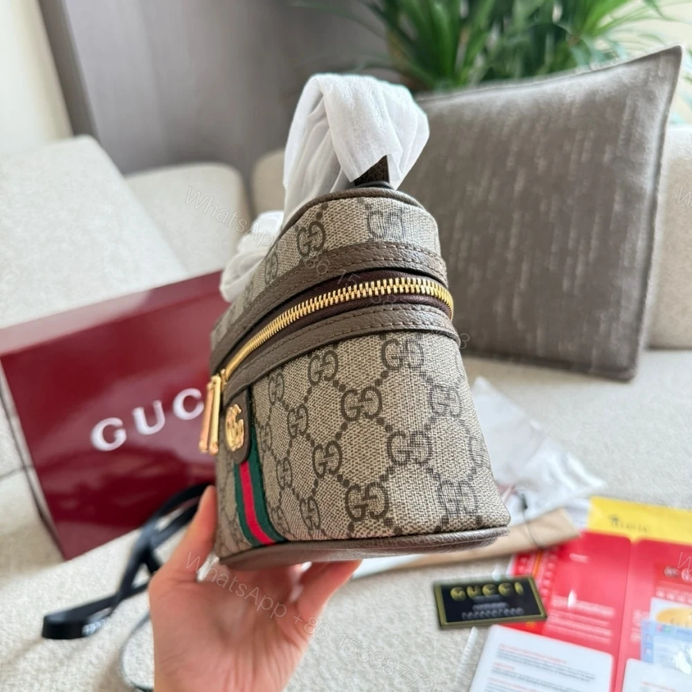 View 5 of Gucci Ophidia Small Vanity Bag Beige And Dark Brown 18Cm