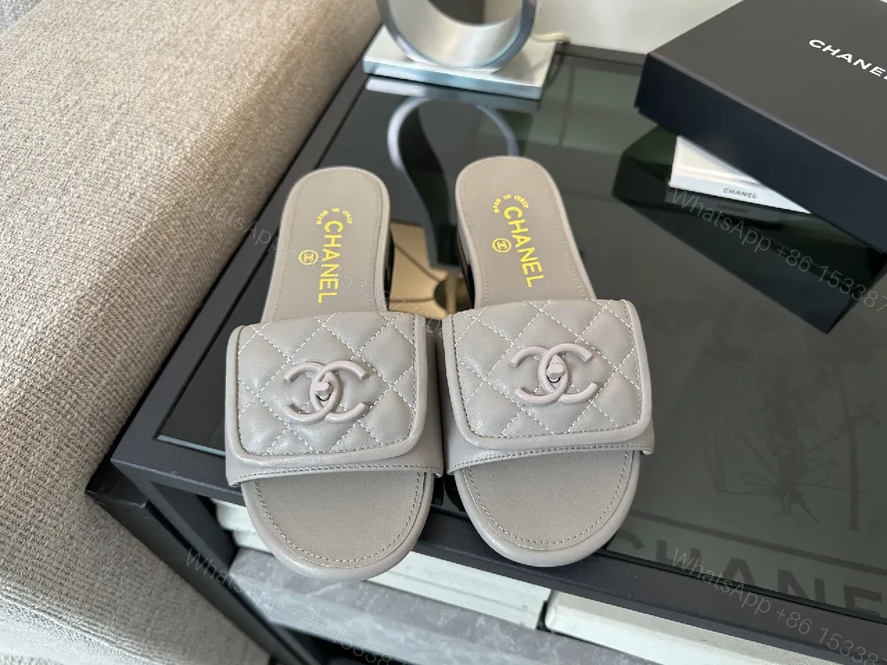View 6 of Quilted Sliding Sandals: Luxe Comfort & Signature Detail