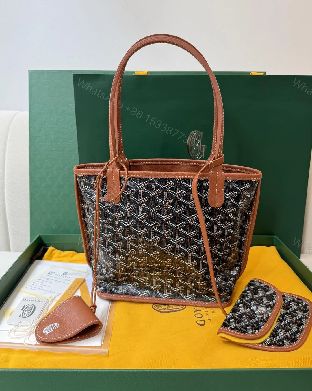 View 3 of Goyard Mini Anjou Brown