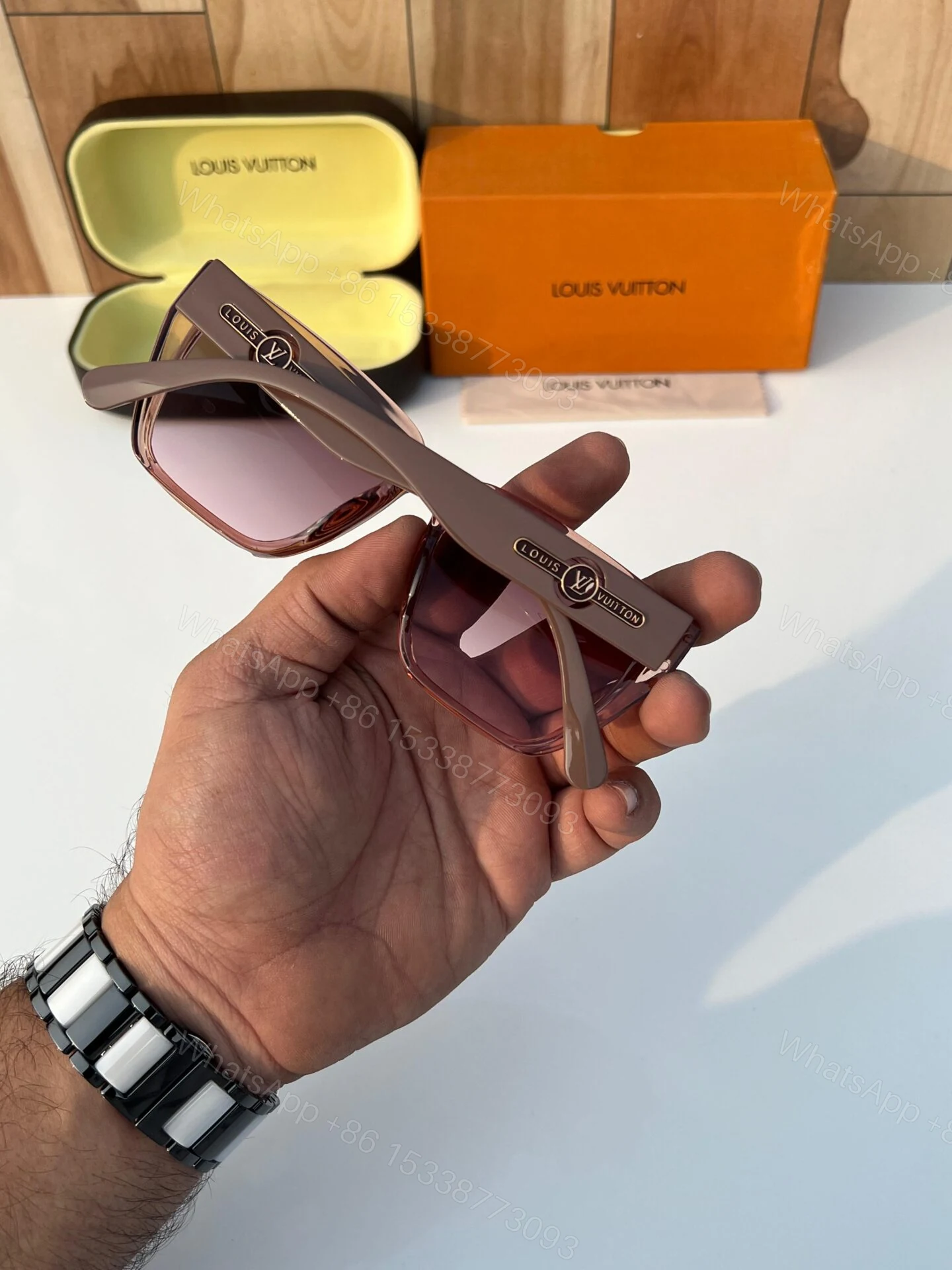 View 4 of Louis Vuitton Square Metal Sunglasses – Gold-Tone