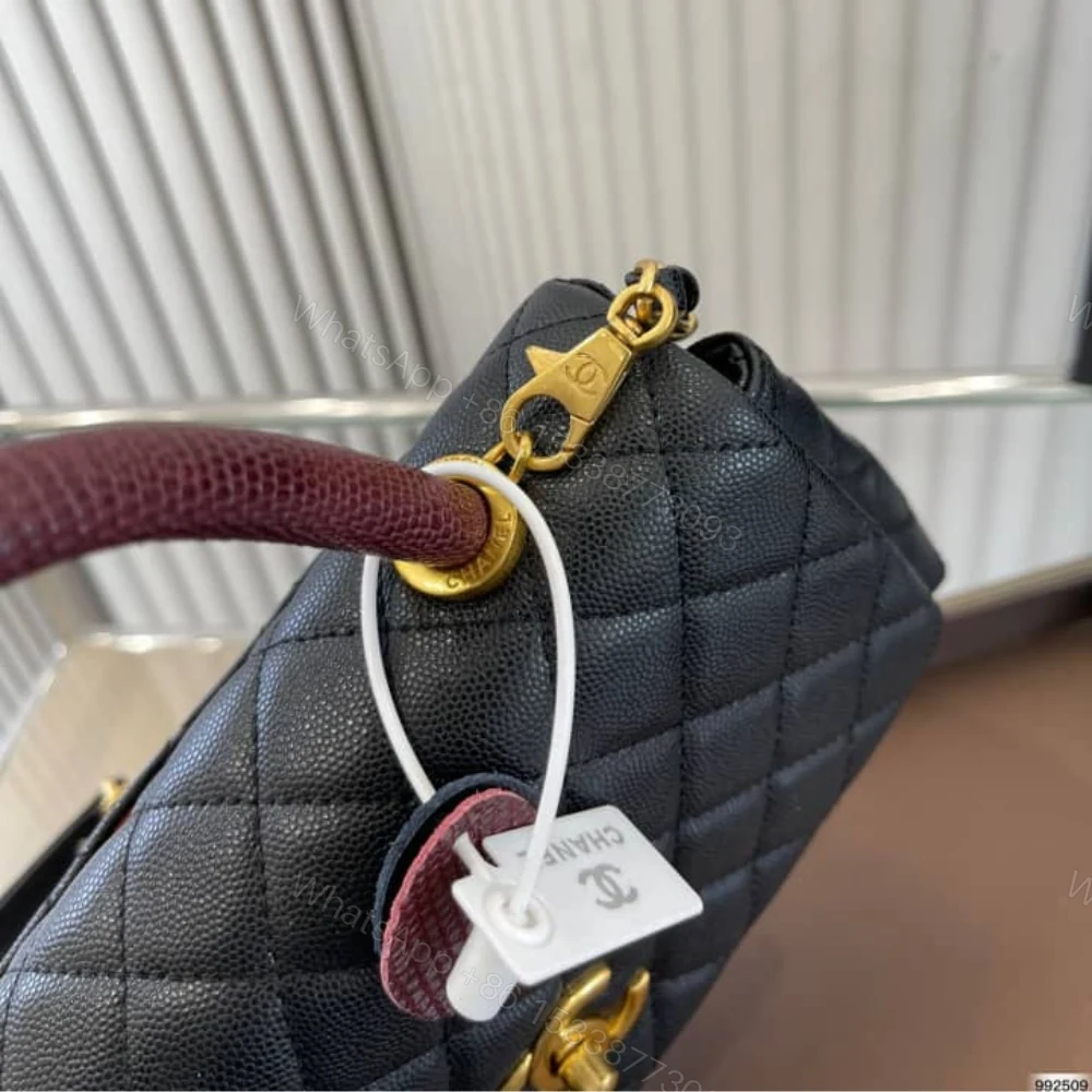 View 6 of Chanel Medium Coco Handle Bag Gold Hardware Black 23Cm