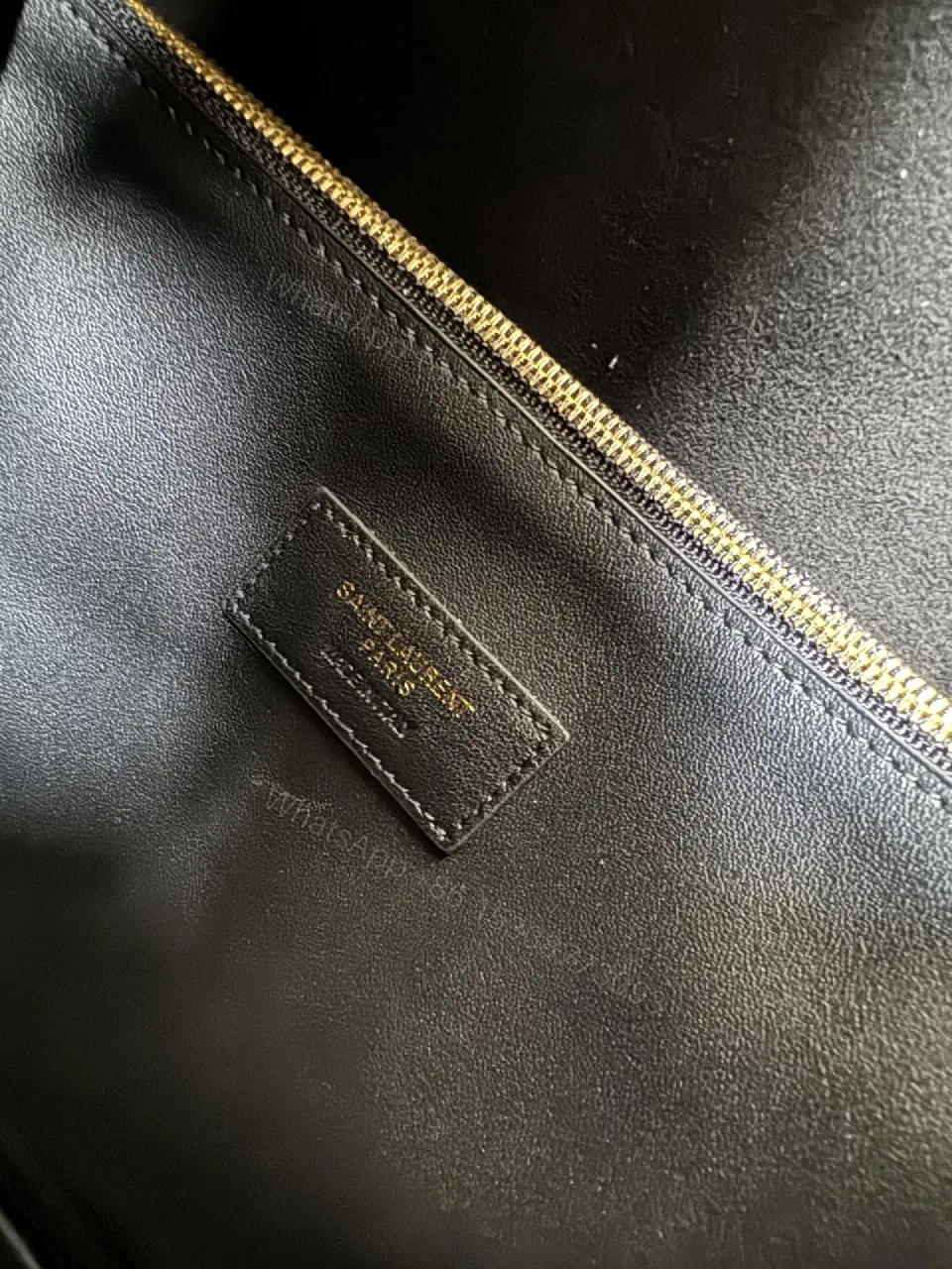 View 9 of Lux Black Leather Tote with Gold Hardware