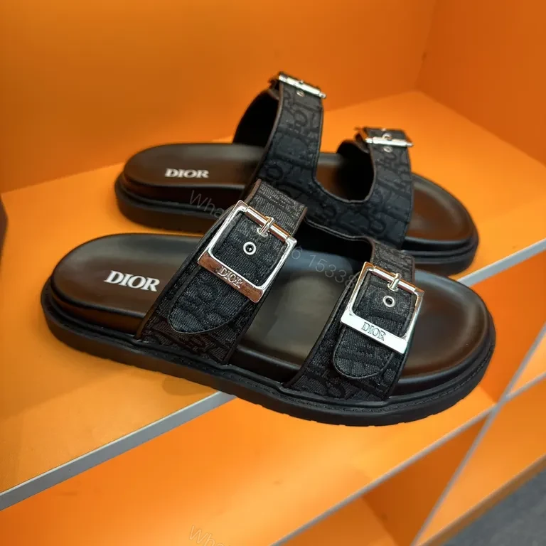 View 4 of Patterned Straps Sandals: DIOR-Style Elevated Comfort Sandals