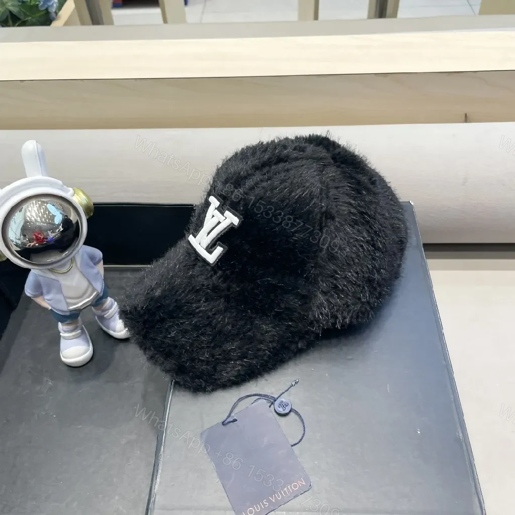 View 9 of Lux Fur-Textured LV Cap: Bold, Plush Streetwear Cap