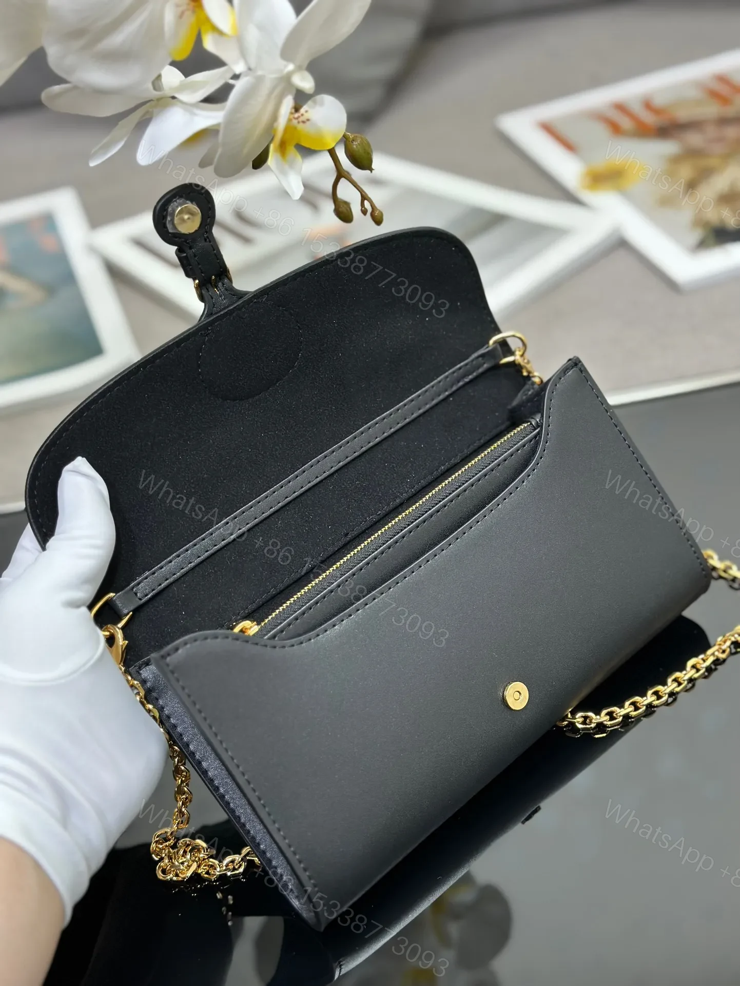 View 3 of Dior Bobby Women’s Crossbody Bag Super Black Smooth Leather 21.5x12x4cm