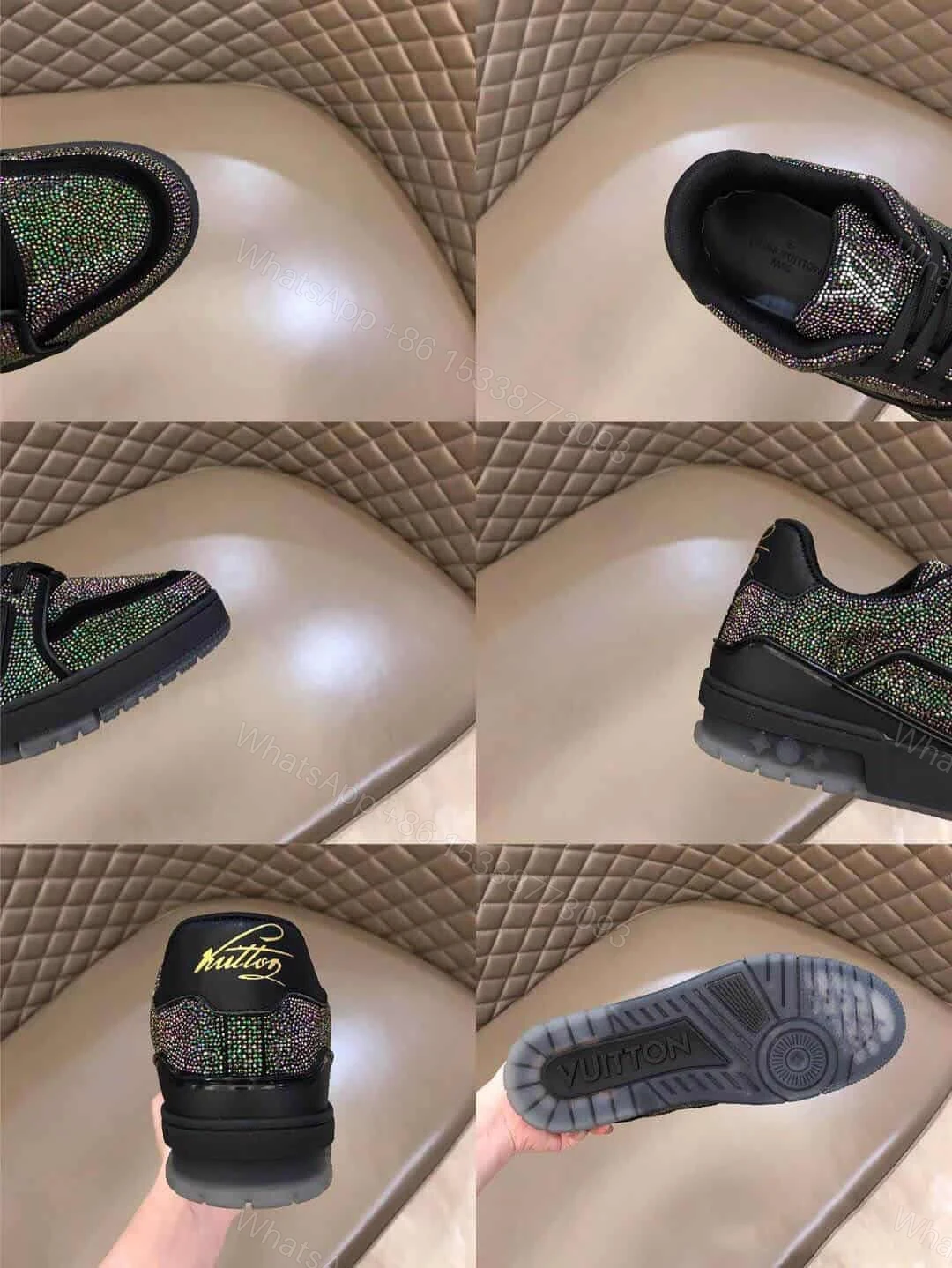 View 10 of LOUIS VUITTON GLITTER SNEAEKERS BLACK TRAINER – LV223