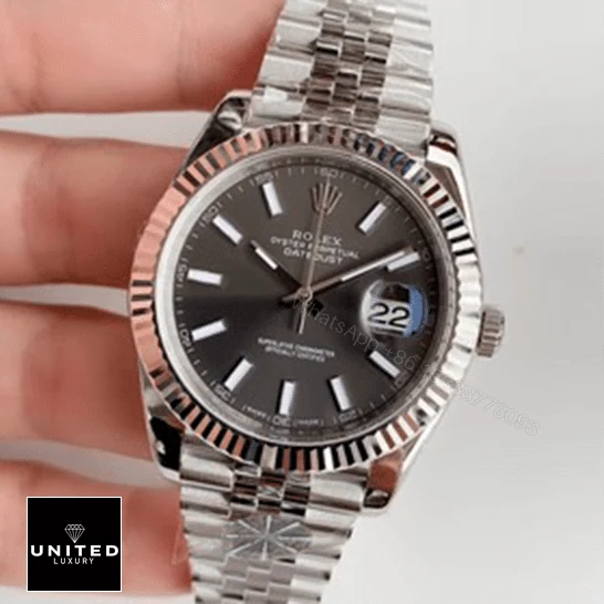 View 10 of Rolex Datejust 126334-0014 Grey Dial Replica
