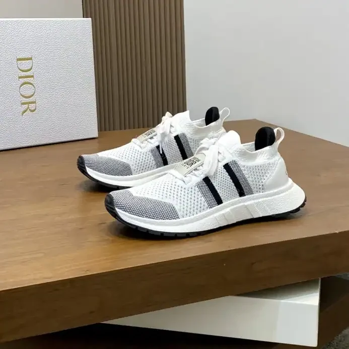 View 3 of DIOR RUN’N’DI0R SNEAKERS WHITE AND BLACK TECHNICAL MESH – CD242