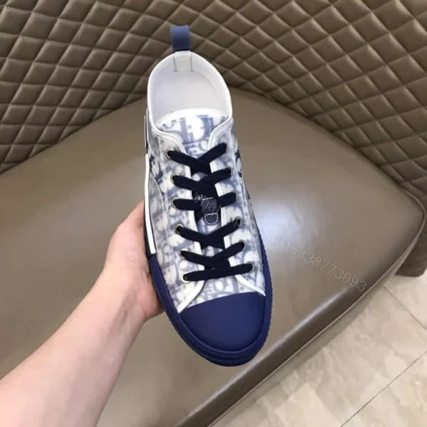 View 3 of DIOR B23 LOW-TOP SNEAKER IN BLUE DIOR OBLIQUE – CD84