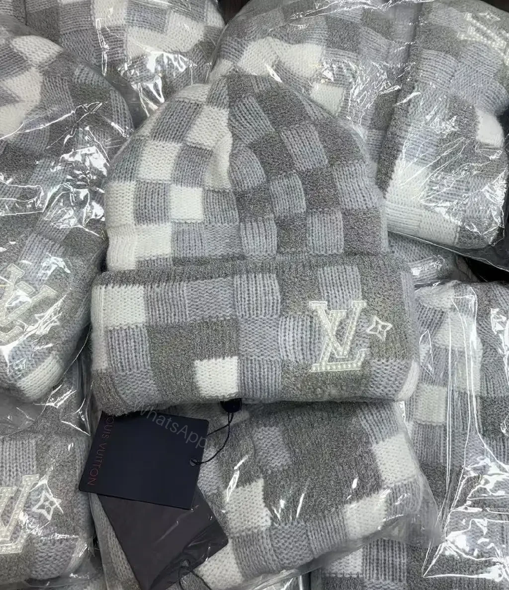 View 8 of Chic Patch Beanie with Monogram Detail, Textured Knit, Cozy Warmth