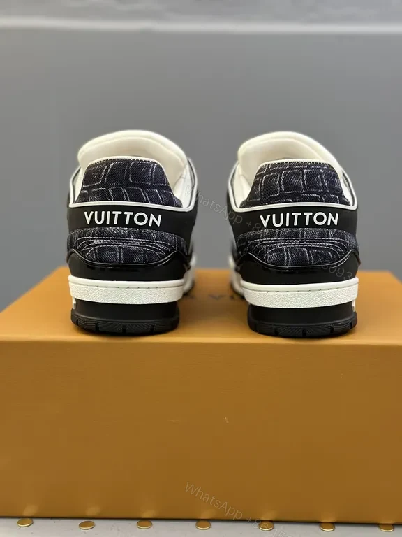 View 9 of Lux LV-Contrast Leather Sneakers: Signature Luxe Comfort