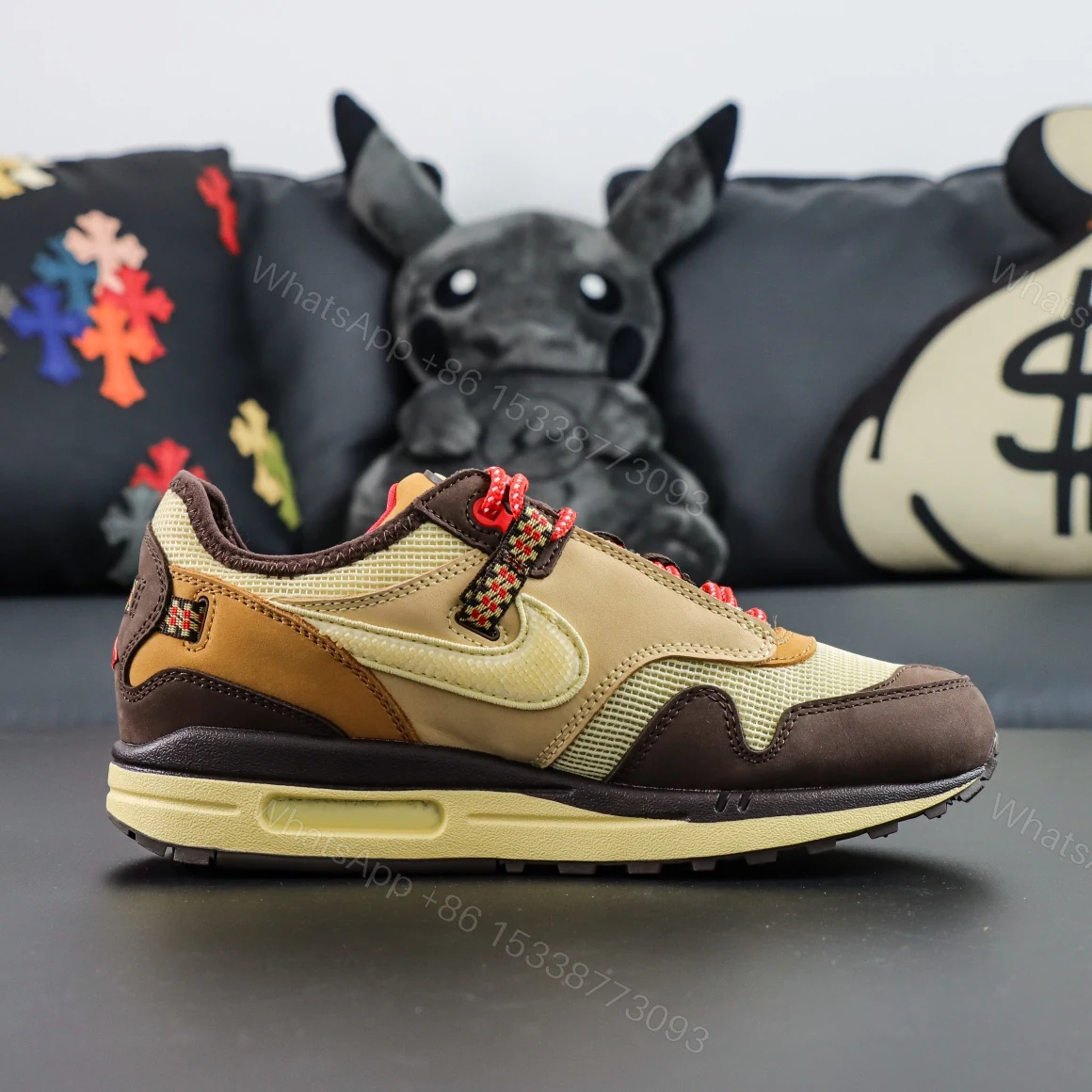 View 2 of Nike Air Max 1 Travis Scott Cactus Jack Baroque Brown Reps