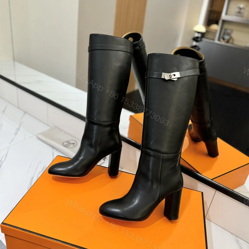 View 5 of 高仿Hermes*H182105ZG02小牛皮高筒靴黑色8.5CM免檢版