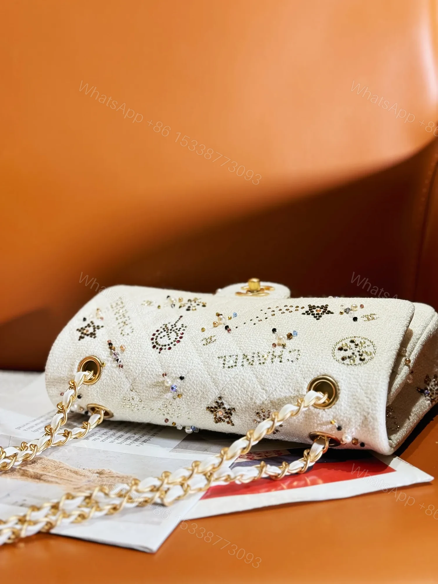 View 5 of Chanel Flap Bag Leather Bag with Gold Hardware