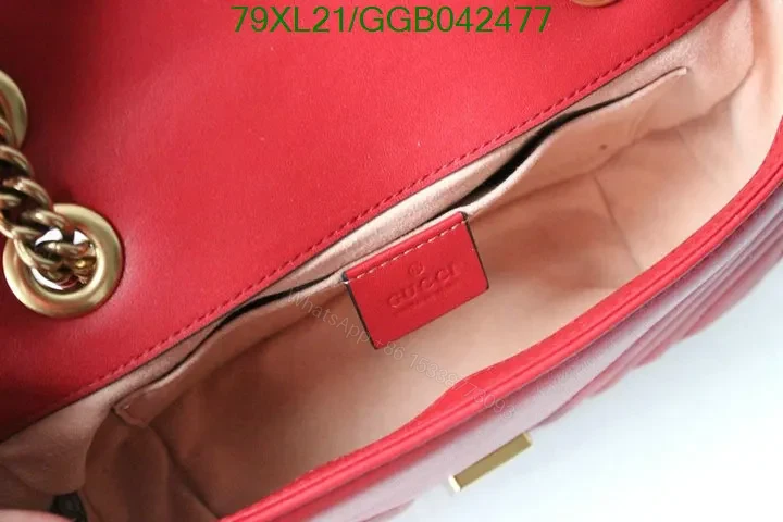 View 12 of Mini Gucci GG Marmont Bag in Red Matelassé Leather 768543